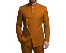 Load image into Gallery viewer, Mandarin Collar Suit Blazer Pants Set
