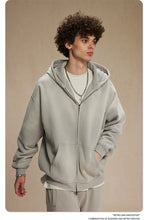 Lade das Bild in den Galerie-Viewer, ZODF  Retro  Men Spray-Dyed Zipper Hoodies Unisex
