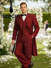 Load image into Gallery viewer, 3 Piece Stripe Business Leisure Formal Suit
