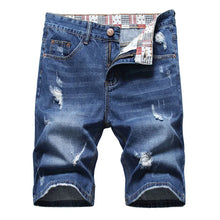 Load image into Gallery viewer, Men's Denim Shorts High-quality Brand Distressed Washed Five Quarter Pants Slim Fit for Spring and Summer
