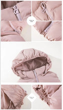 Load image into Gallery viewer, Women's Short Padded Quilted Vest Warm Slimming Detachable Cap Jacket.
