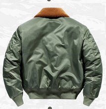 Load image into Gallery viewer, Winter Mens Fur Collar Bomber Jacket Military Coats Thick Cotton Liner Warm MA-1 Flight Pilot Jacket Male
