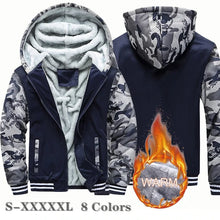 Load image into Gallery viewer, Men's Camouflage Fleece Thicken Hooded Jackets
