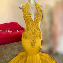 Cargar imagen en el visor de la galería, Vestido de fiesta largo de sirena con diamantes
