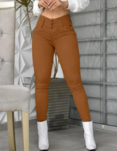 Cargar imagen en el visor de la galería, Soild Color Khaki Ankle Length Pants
