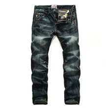 Load image into Gallery viewer, Designer Men  Retro Green Blue Slim Fit Ripped Jeans Men
