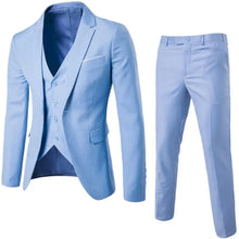 Load image into Gallery viewer, Men Blazers 3 Pieces Slim Fit Turn down Collar Vest Pants Jackets Suit
