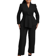 Load image into Gallery viewer, 2 Piece Women Sets Plus Size  New Arrival Matching Two Pieces Sets Blazer Coat Top Pants Suits Outfits Clothing
