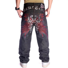 Cargar imagen en el visor de la galería, Nanaco - Pantalones vaqueros holgados para hombre, estilo hip hop, para patineta, baile callejero, hip hop, rap, negros, talla china 30-46
