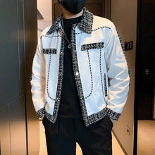 Load image into Gallery viewer, Men's Black Male  Splicing  Korean Reviews Stylish Jacket
