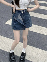 Load image into Gallery viewer, High Waist Denim Women Loose Slimming Hip Covering Skirt  Shorts

