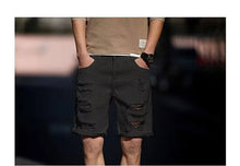Load image into Gallery viewer, Men's Fashion Denim Shorts Summer Ripped Casual Denim Knee Length Solid Jeans Shorts White Classic Jeans Shorts Y2k Streetwear
