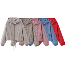Load image into Gallery viewer, Women's Plaid Hooded  Elegant  Jacket
