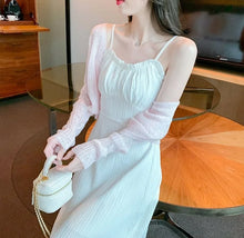 Load image into Gallery viewer, Women's Two Piece Set Long Sleeve Female Outfits Beach Dress Midi New in The Same Vintage Clothing Trend 2025 Elegant Casual
