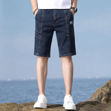 Load image into Gallery viewer, Men's Shorts Summer Thin Stretch Versatile Casual Denim Shorts Cotton Breathable Straight Short Jeans Classic Male Clothing
