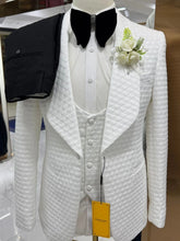 Load image into Gallery viewer, Mens Three Piece Jacquard Suit Set, Real Images Fully Lined High-End Wedding Groom Wear Jacket Vest Pants Set Party Wear for Men

