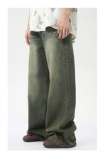 Load image into Gallery viewer, IEFB Fashion Loose Men's Straight Denim Pants American Style Casual Worn-out Design Wide Leg Jeans Summer New Trend 9C6256
