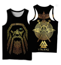 Load image into Gallery viewer, Nordic Viking Mythology Themed Men's Sleeveless Vest 3D Printed Men's Top Streetwear Retro Vest Tank Top Men Mens Clothing
