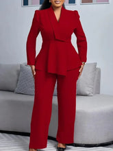 Load image into Gallery viewer, 2 Piece Women Sets Plus Size  New Arrival Matching Two Pieces Sets Blazer Coat Top Pants Suits Outfits Clothing
