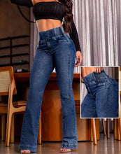 Cargar imagen en el visor de la galería, Vaqueros elegantes de cintura alta con botones delanteros y estilo casual para mujer
