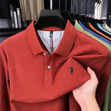 Load image into Gallery viewer, High end brand 100% cotton long sleeve polo shirt fashion luxury pony embroidery business casual comfort new Paul men's T-shirt
