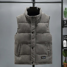 Load image into Gallery viewer, 2025 New Vest Jacket Men's Autumn Winter Warm Coat Stand Collar Padded Waistcoat Corduroy Work Wear Male Clothes M-5XL
