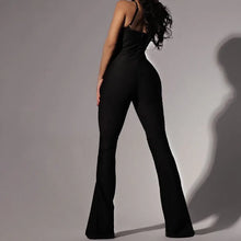 Load image into Gallery viewer, Gauze Jumpsuits Solid Black Jump Suits For Women Overalls Sleeveless Combinaison Femme Flare Pants Romper Monos Mujer Elegante
