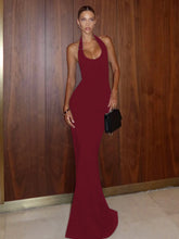 Cargar imagen en el visor de la galería, Dulzura Halter Sleeveless Backless Metal Decoration Long Dress
