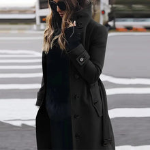 Load image into Gallery viewer, Womens  Single Breasted Turn-down Collar Wool Coat
