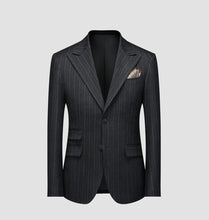 Load image into Gallery viewer, Men's Striped Suits Set 3-piece Single Breasted Jacket Pants Vest Business Vintage Blazer Suit Formal Suitable For All Seasons
