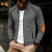 Load image into Gallery viewer, Men's Zipper front, Pleated Sleeves, Jacket
