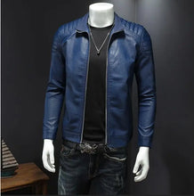 Load image into Gallery viewer, Trendy Men Slim Moto Leather Jackets Coats New Fashion Man Spring Autumn PU Leather Coats Male Solid Casual Thin Leather Coats
