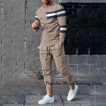 Load image into Gallery viewer, Men  Long Sleeved  Casual Tracksuit 2 Piece Suit
