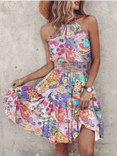 Load image into Gallery viewer, Bohemian Sleeveless Female Sexy Suspender Painted Printed Dresses
