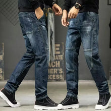 Load image into Gallery viewer, Straight Men's  Fashion ripped denim slim Jeans
