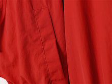 Load image into Gallery viewer, Red Long-Sleeve Drawstring Decorative Festive Hoodie Zipper Cardigan Casual Versatile Jacket
