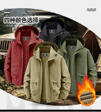 Load image into Gallery viewer, Winter Coat Men Windbreakers Waterproof Jackets Hoodies Male Outerwear Multi-pocket Motorcycle Cargo Coats Parkas Men Clothing
