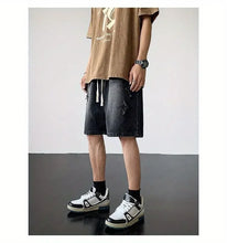 Load image into Gallery viewer, Embroidered Denim Shorts Men's Summer American Retro Street Five-point Pants Trendy Brand Trendy Loose
