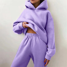 Load image into Gallery viewer, Women's Tracksuit Suit Autumn Fashion Warm Hoodie Sweatshirts Two Pieces Oversized Solid Casual Hoody Pullovers Long Pant Sets
