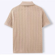 Load image into Gallery viewer, Summe Embroidery Men's Short Sleeved Fashion knitted Shirt 2025 Men's Business Solid Color Casual Button Cardigan POLO Shirt Top
