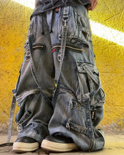 Load image into Gallery viewer, Men Retro Pockets Baggy Cargo Pants Baggy Jeans
