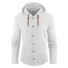 Load image into Gallery viewer, Men's Hooded Long Sleeve  Solid Color Shirts
