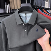 Load image into Gallery viewer, High end brand 100% cotton long sleeve polo shirt fashion luxury pony embroidery business casual comfort new Paul men's T-shirt
