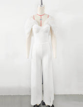 Load image into Gallery viewer, Jumpsuits Women Elegant Luxury Deep V Neck Sleeveless Bandage Jumpsuit Elastic Waist Long Pants Ankle length for Celebrity Party

