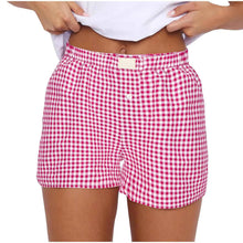Load image into Gallery viewer, Women's  Elastic Waistband, Checkered Shorts,
