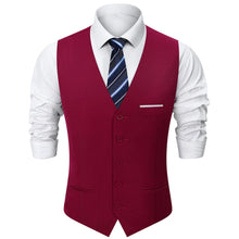 Load image into Gallery viewer, Mens Suit Vest Male Business Formal Wedding Office Birthday Party Outfit Set  Easter Church Jacket Black Waistcoat

