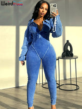 Load image into Gallery viewer, Weird Puss Washed Distressed Jumpsuit
