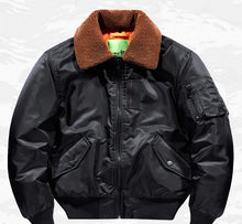Load image into Gallery viewer, Winter Mens Fur Collar Bomber Jacket Military Coats Thick Cotton Liner Warm MA-1 Flight Pilot Jacket Male
