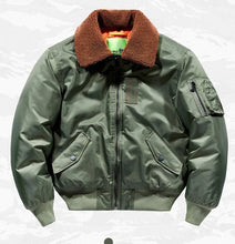 Load image into Gallery viewer, Winter Mens Fur Collar Bomber Jacket Military Coats Thick Cotton Liner Warm MA-1 Flight Pilot Jacket Male
