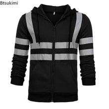 Load image into Gallery viewer, Men's Reflective Strip Hoodie Jackets

